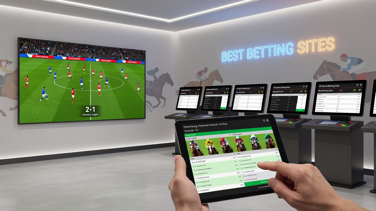 Live betting dashboard with accumulator options for football and racing