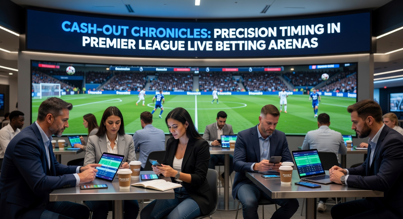 Close-up of a bettor's screen during a Premier League live match, highlighting a timely cash-out option amid surging odds