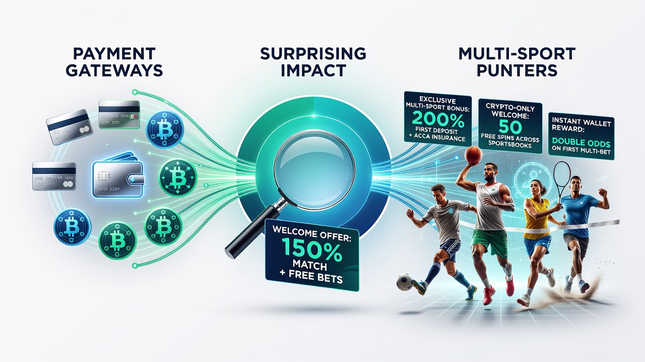 Multi-sport punters reviewing welcome offers linked to different payment gateways
